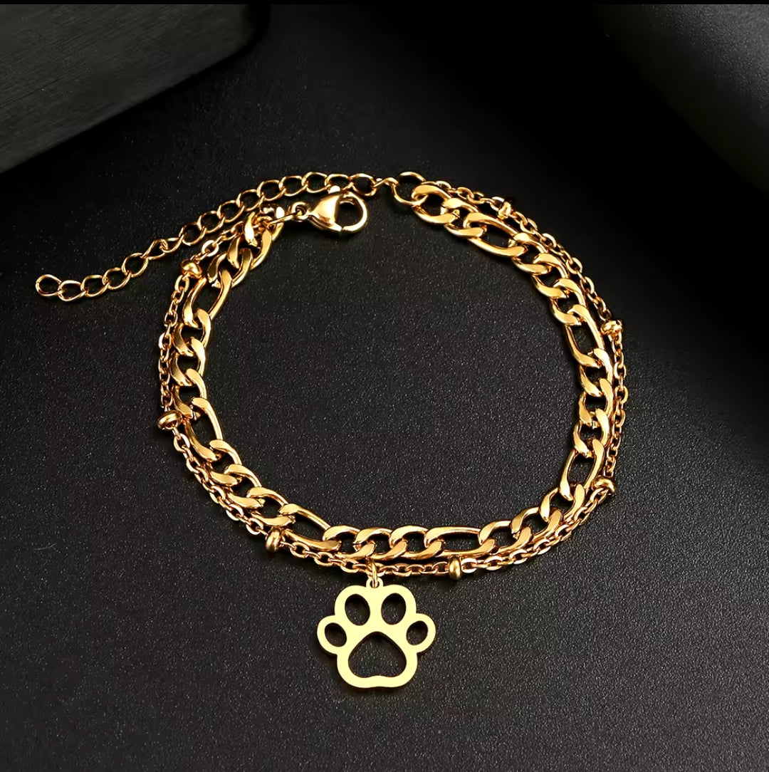 Paw Layered Bracelet