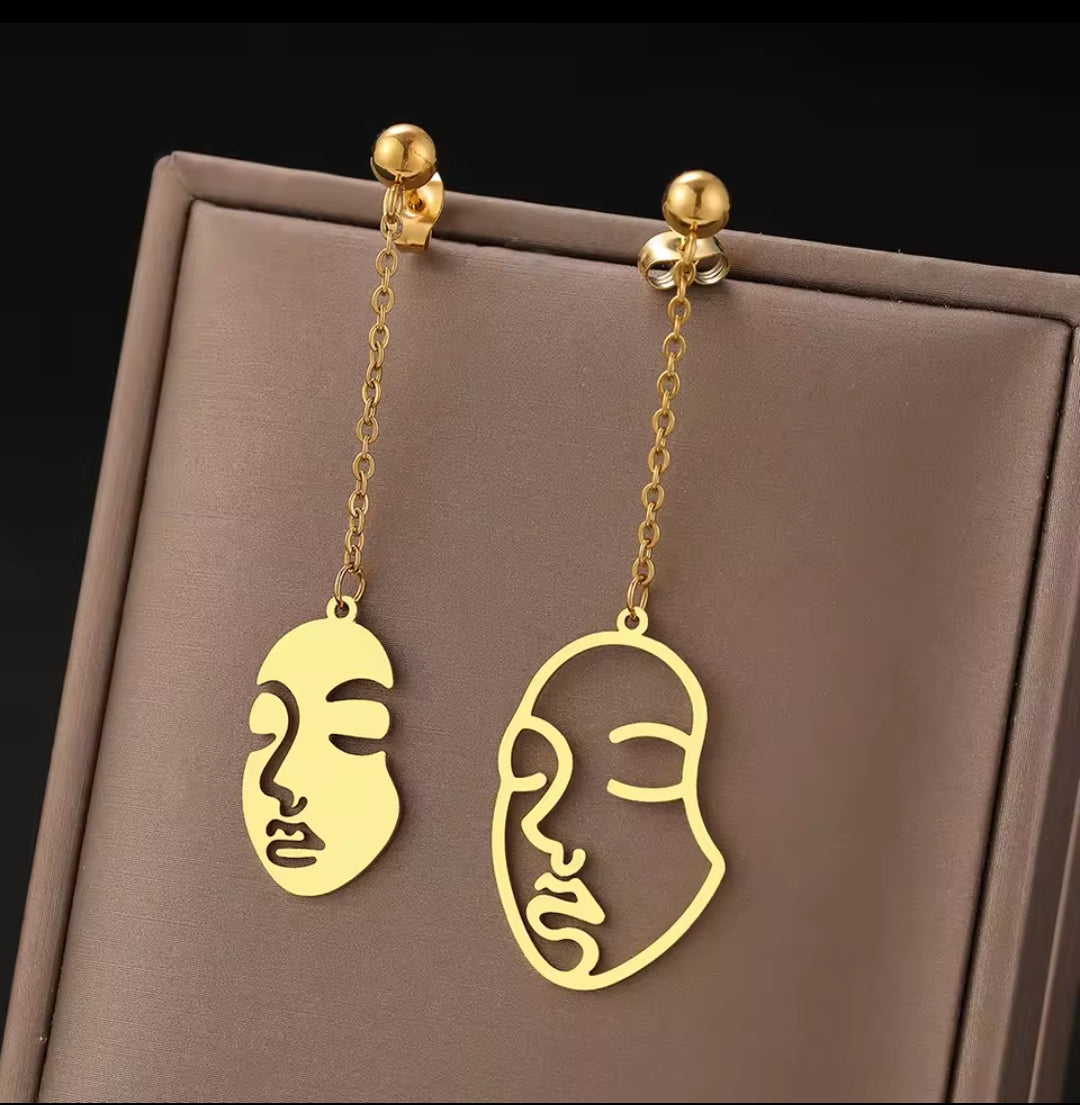 Abstract Face Earrings