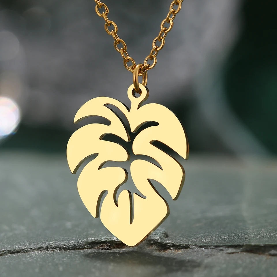 Monstera Leaf Necklace