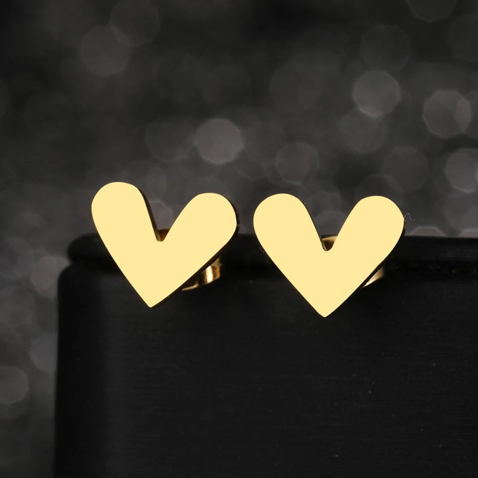 Love Heart Studs Earrings