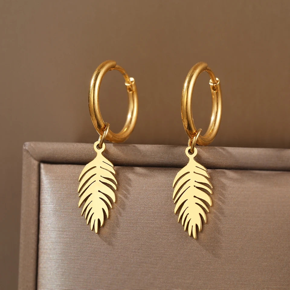 Feather Loop Earrings