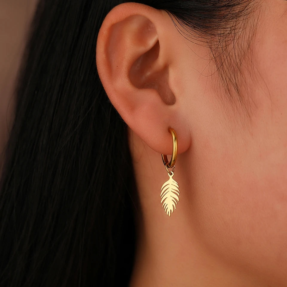 Feather Loop Earrings