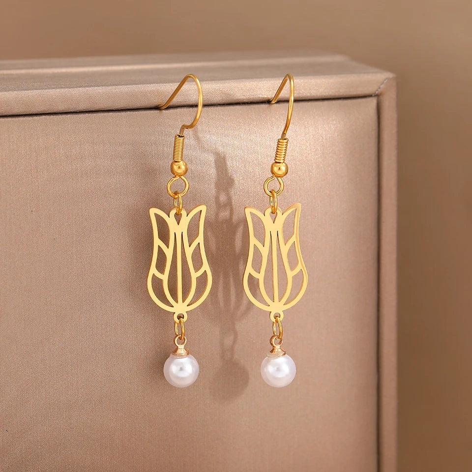 Classy Pearl Hook Earrings