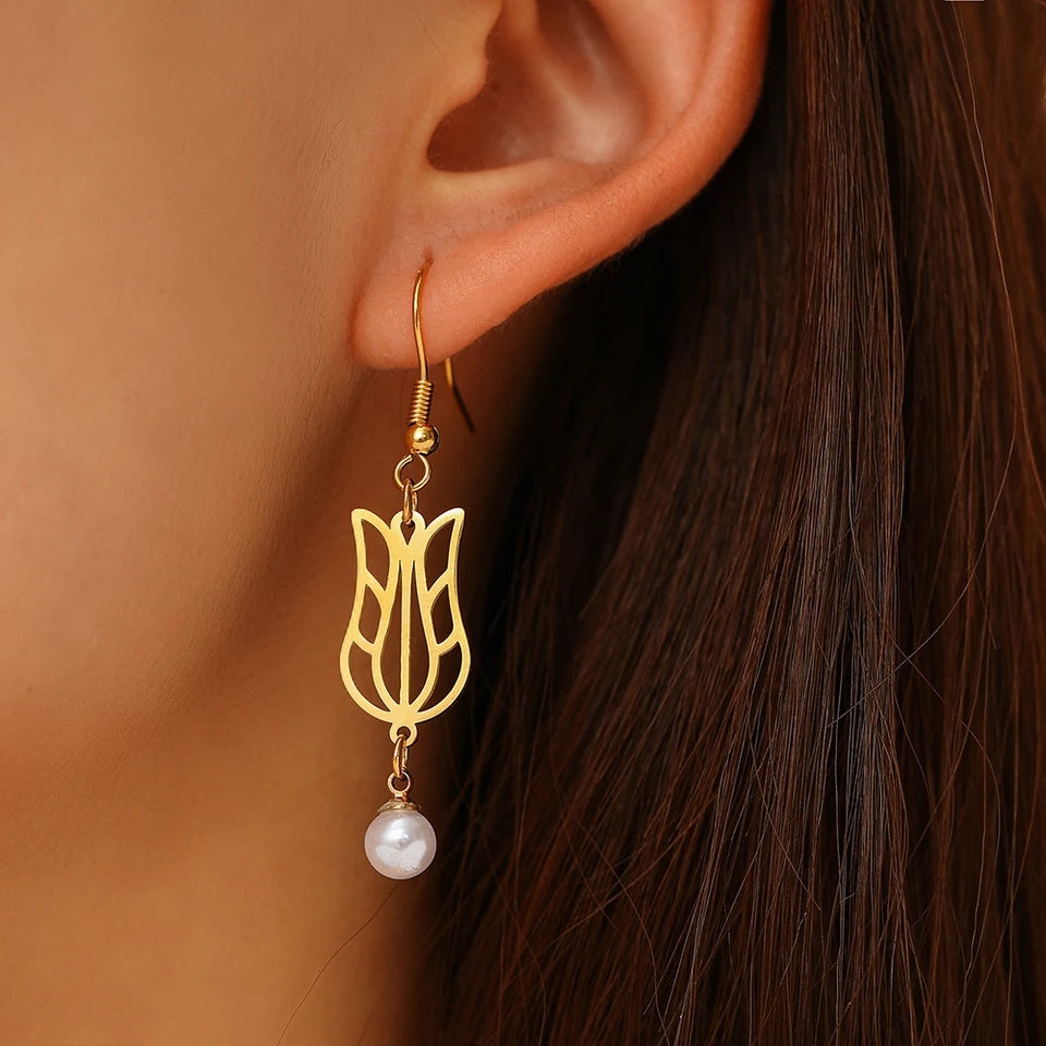 Classy Pearl Hook Earrings