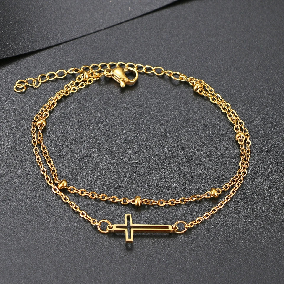 Cross Layered Bracelet