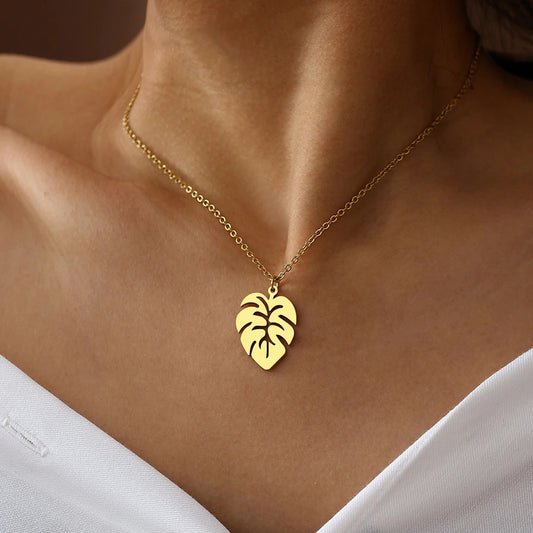 Monstera Leaf Necklace