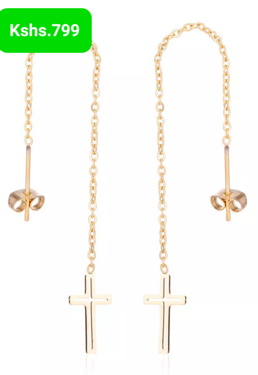 Cross Drop Earrings