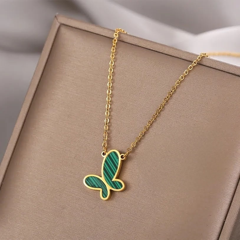 Green Butterfly Necklace