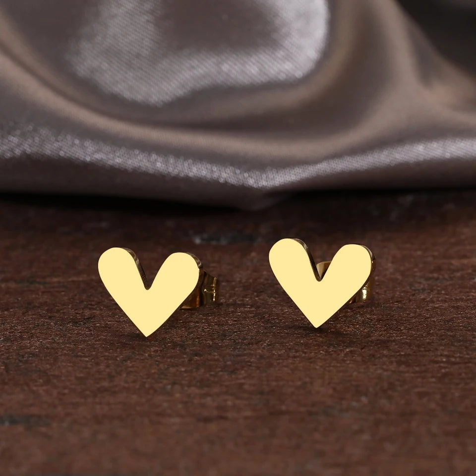 Love Heart Studs Earrings