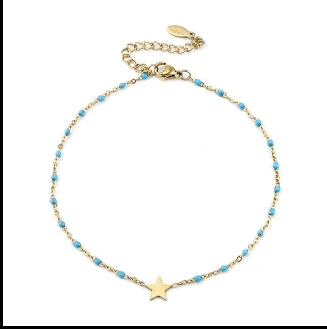 Blue bead Anklet