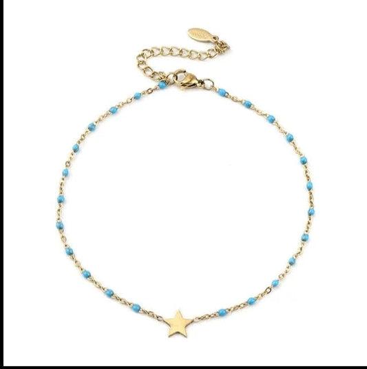 Blue bead Anklet