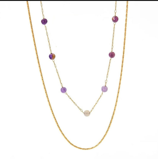 Purple Crystals Necklace