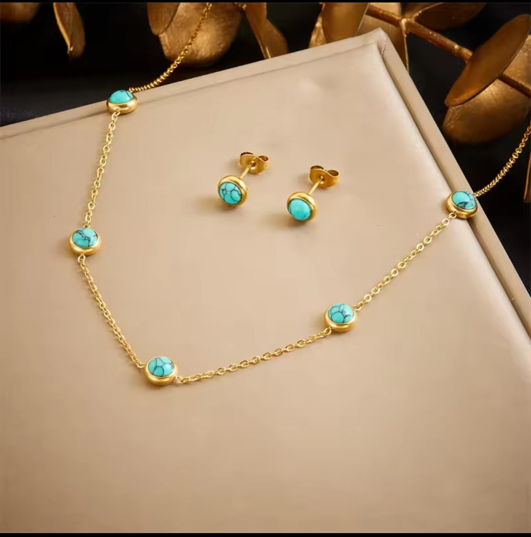 Precious Turquoise Necklace Set