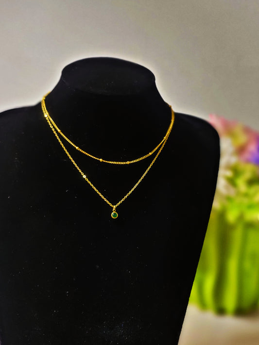 Dainty Emerald Necklace