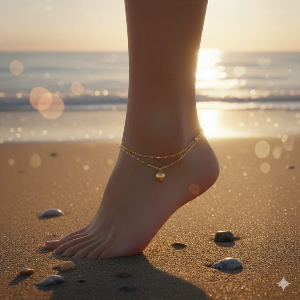 Drop Layered Anklet