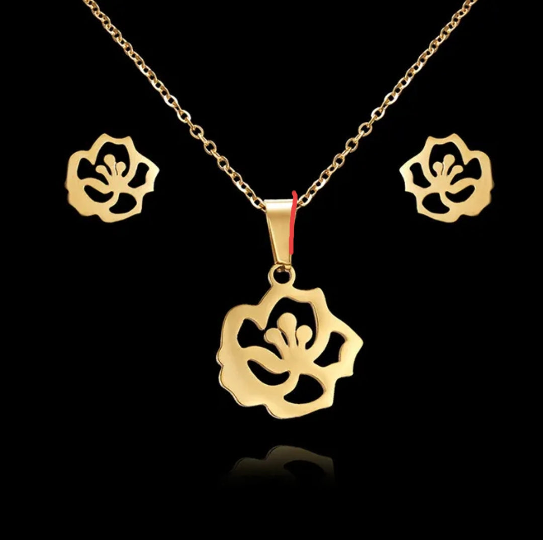 Flower Necklace Set