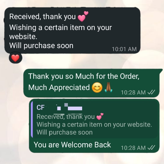 WhatsApp customer conversation